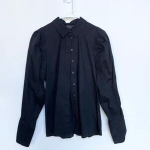 Vintage Tailored Poplin Button Down Black Collar Shirt